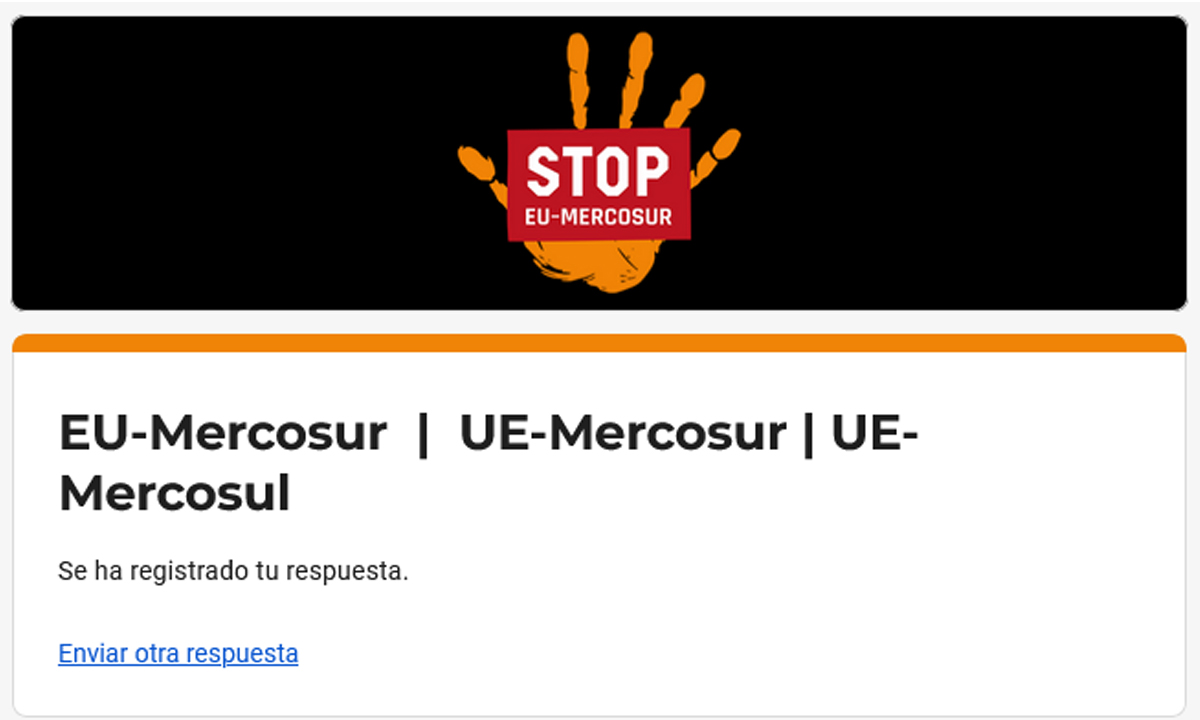 Carta a la Comisión y al Consejo europeos para que no apliquen el acuerdo UE-Mercosur