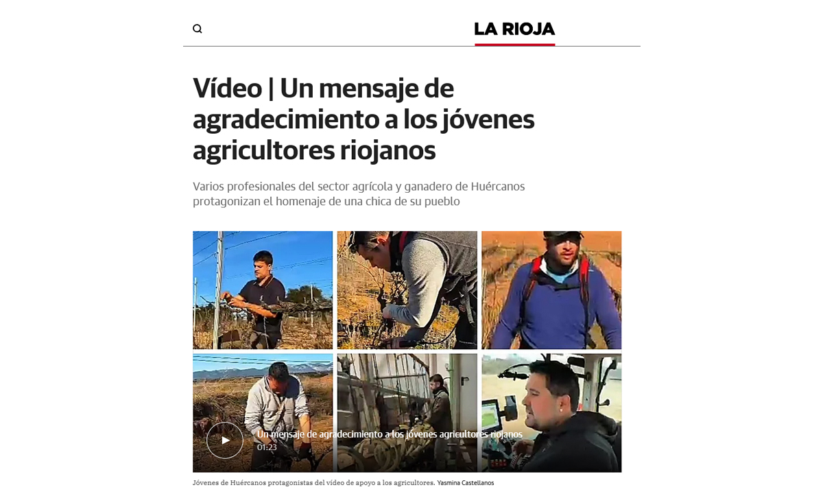 Bonito vídeo en homenaje a los jóvenes agricultores de Huércanos