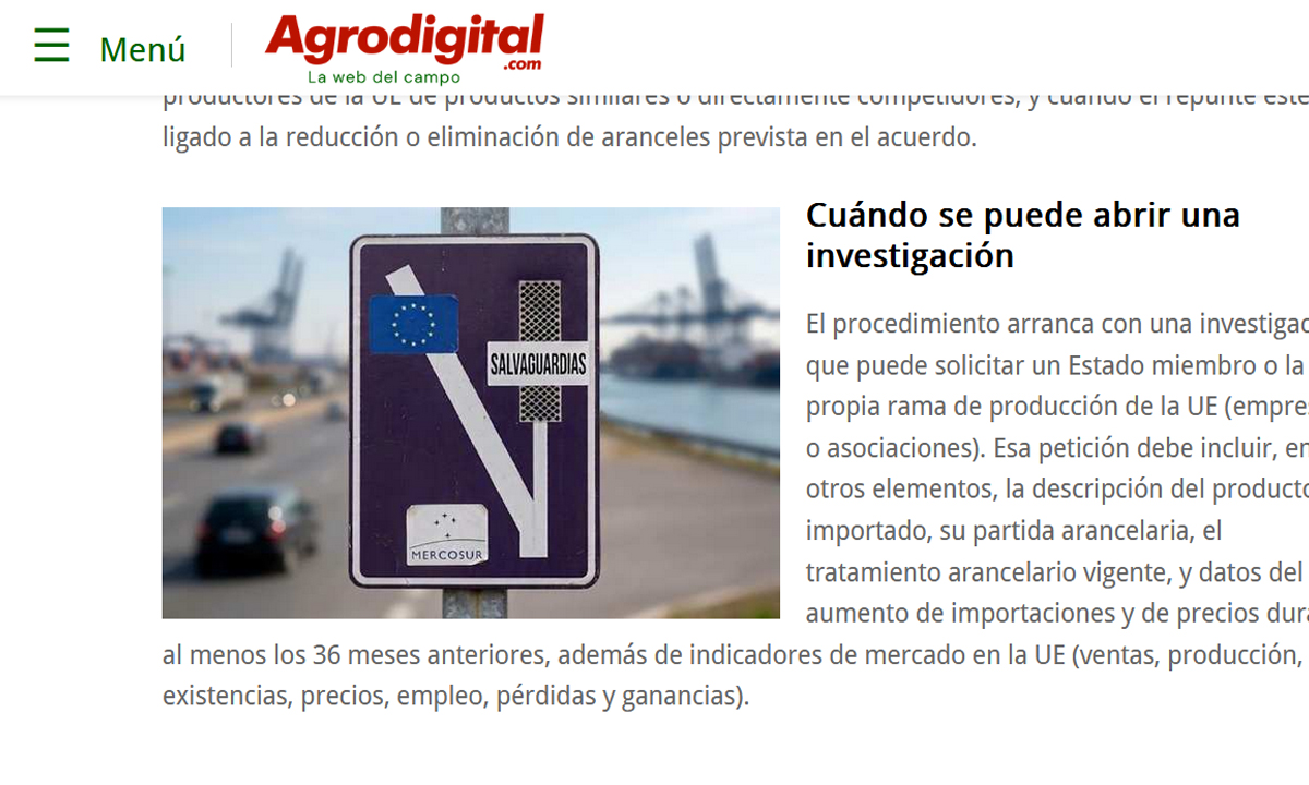 Qué son y cómo funcionan las cláusulas de salvaguardia del acuerdo UE-Mercosur
